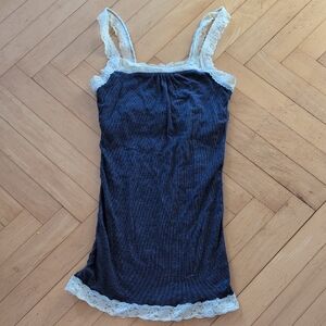 American Eagle Blue Lace Trim Tank Top Size XS